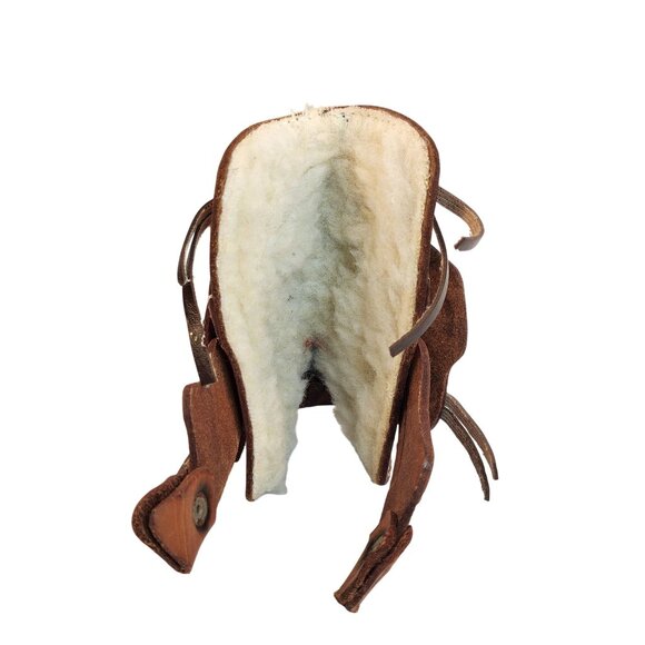 Miniature Tooled Leather Western Saddle Rustic Handmade Décor Or Model Collector - Picture 7 of 12